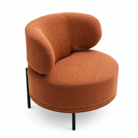 Fauteuil d'appoint capitonné à dossier ailé, structure métallique moderne et luxueuse, le plus vendu, avec garantie de 2 ans, pour salon, maison, hôtel, salle de séjour