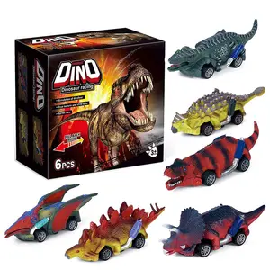 high quality 6 Pack Dinosaur Pull Back Racing Toys Tyrannosaurus Rex Model Inertia toy car