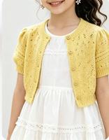 Ensemble 2 pièces de haute qualité pour fille avec logo personnalisé : Haut en maille jacquard à manches courtes + Robe midi sans manches en coton, tenue décontractée pour soirée