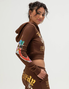 Ensemble assorti décontracté pour femme, style européen et américain, composé d'un crop top à capuche zippé et d'un pantalon de survêtement à cordon de serrage, collection 2026 - Product Image 6