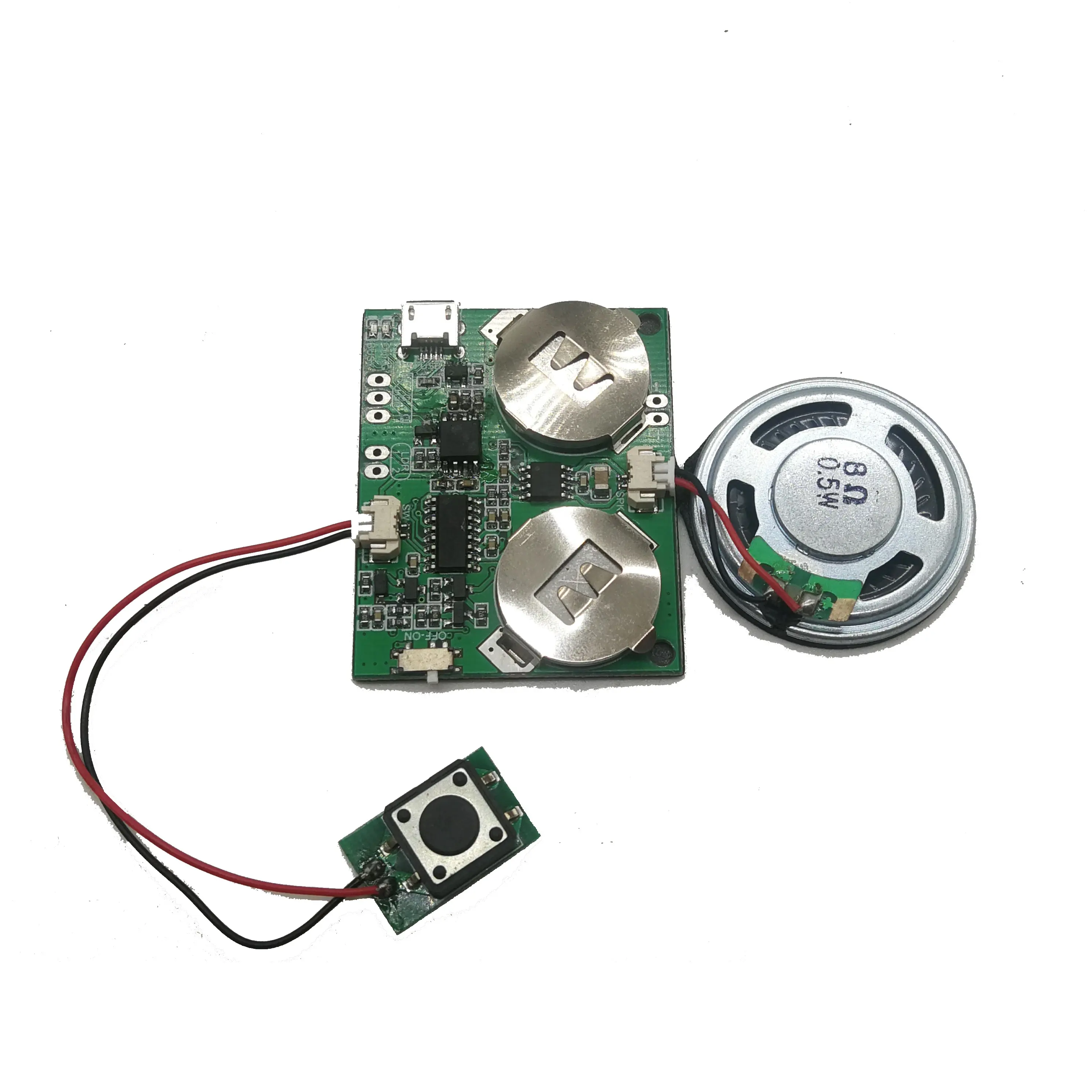 Ghi 8M push button kích hoạt mô-đun âm thanh có thể thu phí pin USB lập trình âm thanh chip cho DIY âm thanh thú nhồi bông đồ chơi