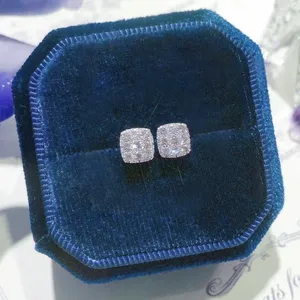 CAOSHI Boucles <span class=keywords><strong>d</strong></span>'oreilles clous petites en <span class=keywords><strong>argent</strong></span> pour femmes, forme carrée géométrique, usage quotidien, mode polyvalente, bijoux pour filles - Product Image 2