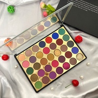 Maquillage en gros : Palette de fards à paupières 35 couleurs, tons terreux, nuances citrouille, nacrés, mats, pailletés, longue tenue, résistants à l'eau