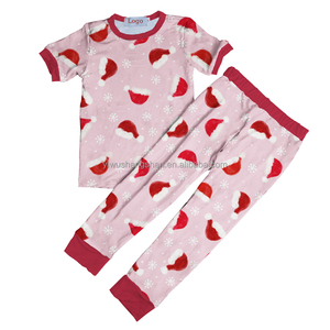 Vente chaude Bébé Vêtements De Nuit Imprimer Fibre De Bambou Deux Pièces Enfants Pyjamas Ensembles En Gros Noël Imprimer Petits Garçons Filles Dormeurs - Product Image 6
