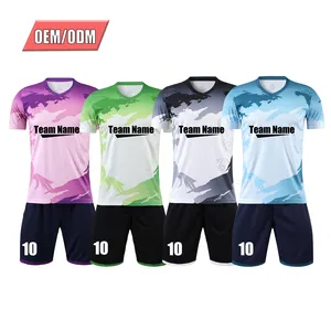 Factory Suppliers Latest design Soccer Jersey Mens Kids Uniform Polyester Quick Dry Football Shirt soccer wear Sets Kits