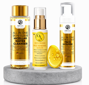 Ojiugo Cosmétiques de Luxe X3 Triple Pack Crème Visage Anti-âge Hydratante Nettoyant Visage Sérum Vitamine C Tonique Éclaircissant pour la Peau - Product Image 1