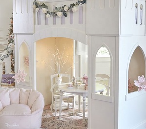 Заводская поставка, современные деревянные детские двухъярусные кровати для девочек, принцесса, замок, лофт, кровать с горкой или лестницей - Product Image 4