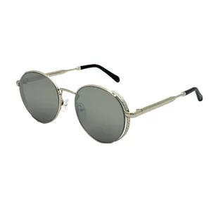 Fashion Classic Metal Round Frame Sunglasses UV400 Steampunk Round Frame Anti Ultraviolet Sun Glasses For Unisex