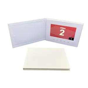 Lcd display video wedding photo album invitation video brochure book