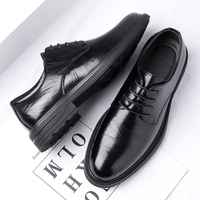 Mocassins à lacets avec plateforme, dessus en cuir de vache véritable, amorti, respirants et antidérapants