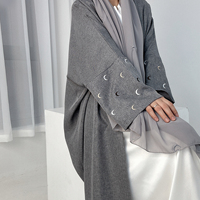 Nouveaux modèles d'abayas 2026, vêtements islamiques, abaya pour femmes, kimono cardigan, robes pour femmes musulmanes, broderie de lune, abaya en lin pour l'Aïd