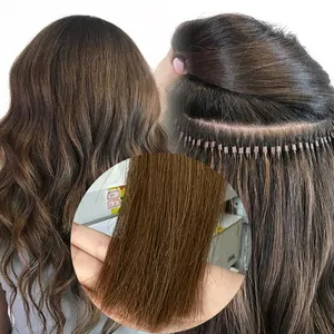 100% טבעי, בתולה remi חום טבעי, כפול cuticle מיושר מראש לבגד אני טיפ שיער אנושי הארכת 30 ס "מ לנשים לבנות