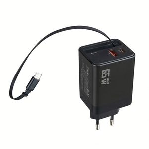 Chargeur GaN 65W USB-C USB-A 2 ports PD3.0 Chargeur mural à charge rapide 45W 60W pour ordinateur portable téléphone portable - Product Image 1