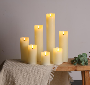 Mermei's High Quality Handmade Battery Powered Real Wax 10-key Remote Control LED Pillar <strong>Candles</strong> Smooth Home Decoration Weddings - Product Image 3