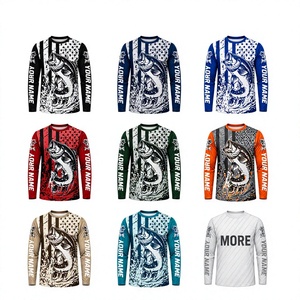Maillots de pêche personnalisés noir et blanc, légers, en polyester, sublimation, pour hommes, pour la pêche en kayak, uniforme de pêche - Product Image 4