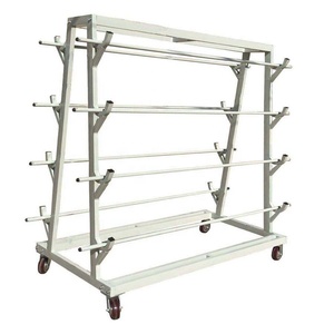 चार पहिया कपड़े रैक के साथ अनुकूलन योग्य बहु-डेक परिधान भंडारण गाड़ी - Product Image 2