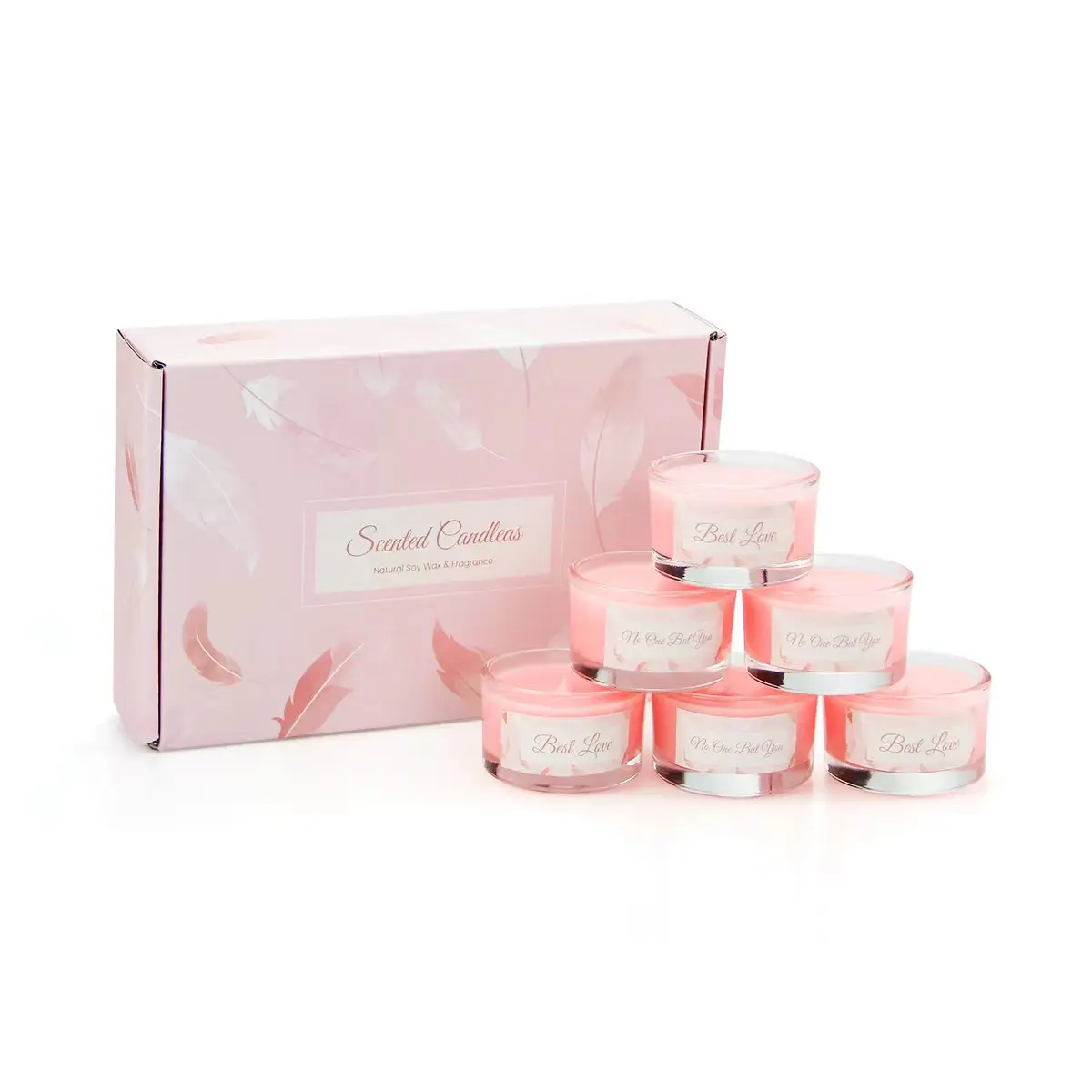 Conjunto de velas de cera de soja rosa Sakura Velas perfumadas de flor de cerejeira elegância