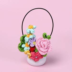 Cesta de Flores de Rosa Tejida a Crochet con Degradado, Hecha a Mano, para Plantas en Maceta, Regalos para Navidad, Halloween, Graduación, Día de la Madre - Product Image 2