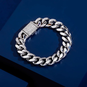 Homme Bracelets En <span class=keywords><strong>Argent</strong></span> or en laiton 18k plaqué or Cubain Lien Chaîne Bracelets Pour Hommes Femmes Bijoux En Gros Cadeau - Product Image 5
