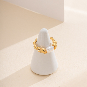 Aliança de casamento vintage moderna banhada a ouro 18K <span class=keywords><strong>real</strong></span> geométrica para mulheres e homens - Product Image 6