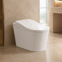 WC intelligent blanc en céramique avec bidet électrique, siège chauffant, chasse d'eau automatique, couvercle et télécommande