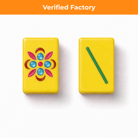 Tuiles de Mahjong en Acrylique Jaune Sunburst avec Accent Agrumes, Lot de 166, Personnalisable, Prêt pour l'OEM