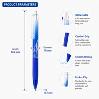 Pulpen Gel Plastik Biru 0.5mm Ujung Halus untuk Menulis Bisnis