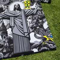 Camiseta con Estampado Completo, Algodón Grueso de 300 g/m², Corte Holgado, Ropa Urbana Cristiana para Hombre con Versículos Bíblicos y Jesús