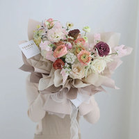 20 pièces/sac Papier d'emballage floral imperméable couleur unie pour bouquets, fournitures de fleuriste, style INS, vente en gros