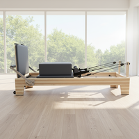 Barre de pied réglable en bois d'érable de qualité supérieure avec ressorts haute résistance, logo personnalisé, pour Reformer Pilates professionnel