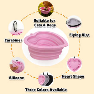 Ciotola per Animali Domestici Pieghevole Ecologica a Forma di Cuore in <span class=keywords><strong>Silicone</strong></span>, Portatile per Cibo e Acqua, Ideale per Campeggio e Viaggi - Product Image 5