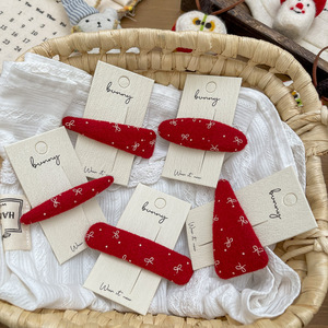 Nouvel an, nœud rouge, goutte d'eau, bb, pince à cheveux élégante pour fille, <span class=keywords><strong>frange</strong></span> latérale, accessoire de cheveux haut de gamme - Product Image 3