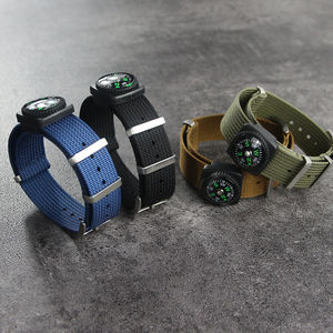 حزام ساعة رياضي متعدد الوظائف من النايلون المضلع عالي الجودة مقاس 20 مم و22 مم مع بوصلة وسوار من الفولاذ المقاوم للصدأ - Product Image 4