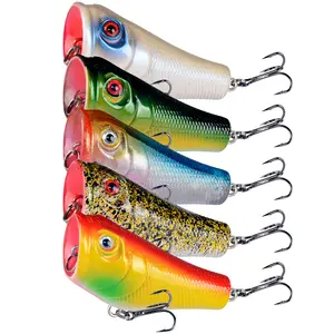 5cm 8g popper lure 5-color water surface system wave shaped bionic bait