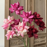 Rose artificielle en soie à 3 têtes, pétales retournés, pour mariage, décoration florale de la maison, KW-F148