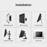 15 pouces carré taille 3mm lunette style intégré moniteur industriel étanche IP65 OEM haute luminosité écran tactile panneau d'affichage