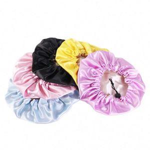 Bonnet de nuit pour enfants, adolescents, tout-petits, bébés, logo personnalisé, réversible, double couche, réglable, en satin - Product Image 1