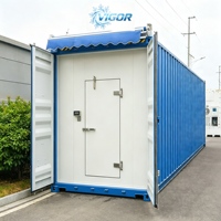 Conteneur frigorifique solaire High Cube 40HQ avec réfrigération sur réseau, congélation profonde -18°C, unité de condensation Emerson, panneaux PU personnalisés, automatique