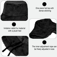 Chapeau Bob Hiver Extra Large et Surdimensionné en Fausse Fourrure Moelleuse et Pelucheuse avec Broderie 3D pour Sports de Plein Air Quatre Saisons