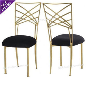 Sino Perfect Promotion Stacking X Crossback Chameleon Gold <b>Black</b> <b>Chair</b> Wedding Metal Banquet Hotel <b>Chairs</b> for Events - Product Image 1