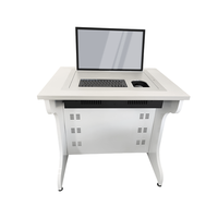 Équipement de classe pour étudiants universitaires Bureau caché Table de moniteur LCD pour ordinateur rabattable motorisé pour salle d'ordinateurs scolaires