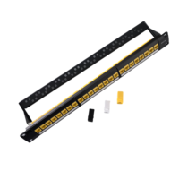 Panel Patch Modul UTP RJ45 24 Port CAT6 Berkualitas Tinggi 1U, Rak Panel Patch 19 Inci Female to Female