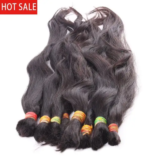 100% cheap virgin unprocessed human braiding hair bulk no weft raw indian hair bulk