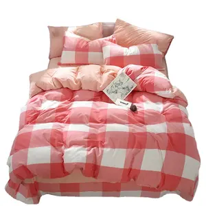 Kunden spezifische umwelt freundliche Bettwäsche-Sets aus gewaschenem Baumwoll stoff Modernes Design Bettwäsche-Set