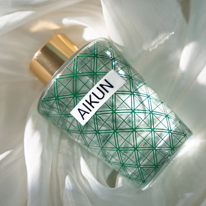 Juego de vela aromática y difusor de varillas de cera de soja natural con diseño geométrico verde Aikun, aroma ambiental para el hogar, fragancia para el dormitorio - Product Image 2