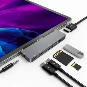IPad Pro USB C Hub adattatore 7-in-1 per iPad Pro 2021 2020 12.9 11 pollici iPad Air 5 4 Mini 6 Docking Station