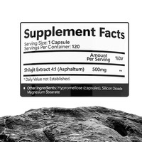 Marque privée Capsules de Shilajit de force 2000MG Compléments alimentaires pour soutenir la poudre de Shilajit pure et favoriser l'immunité