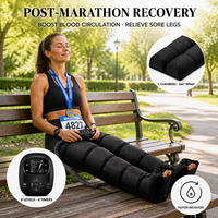 Masseur de jambes à compression d'air avec écran LCD intelligent, bottes à 5 chambres, sans fil, 6 modes, 8 niveaux, 3500 mAh, minuterie