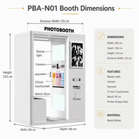 Photo Booth LED Ringkas dengan Layar Sentuh 21,5 Inci, Photo Booth Selfie Instan dengan Kamera