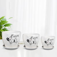 Jardinière de bureau Style nordique en céramique, Pots de fleurs, en vogue, Mini Pots pour plantes succulentes avec soucoupe